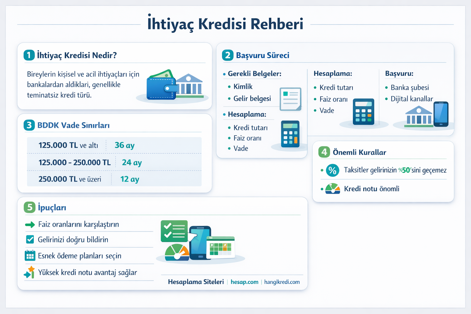 İhtiyaç Kredisi Rehberi 2026 Başvuru, Hesaplama & Faiz Oranları
