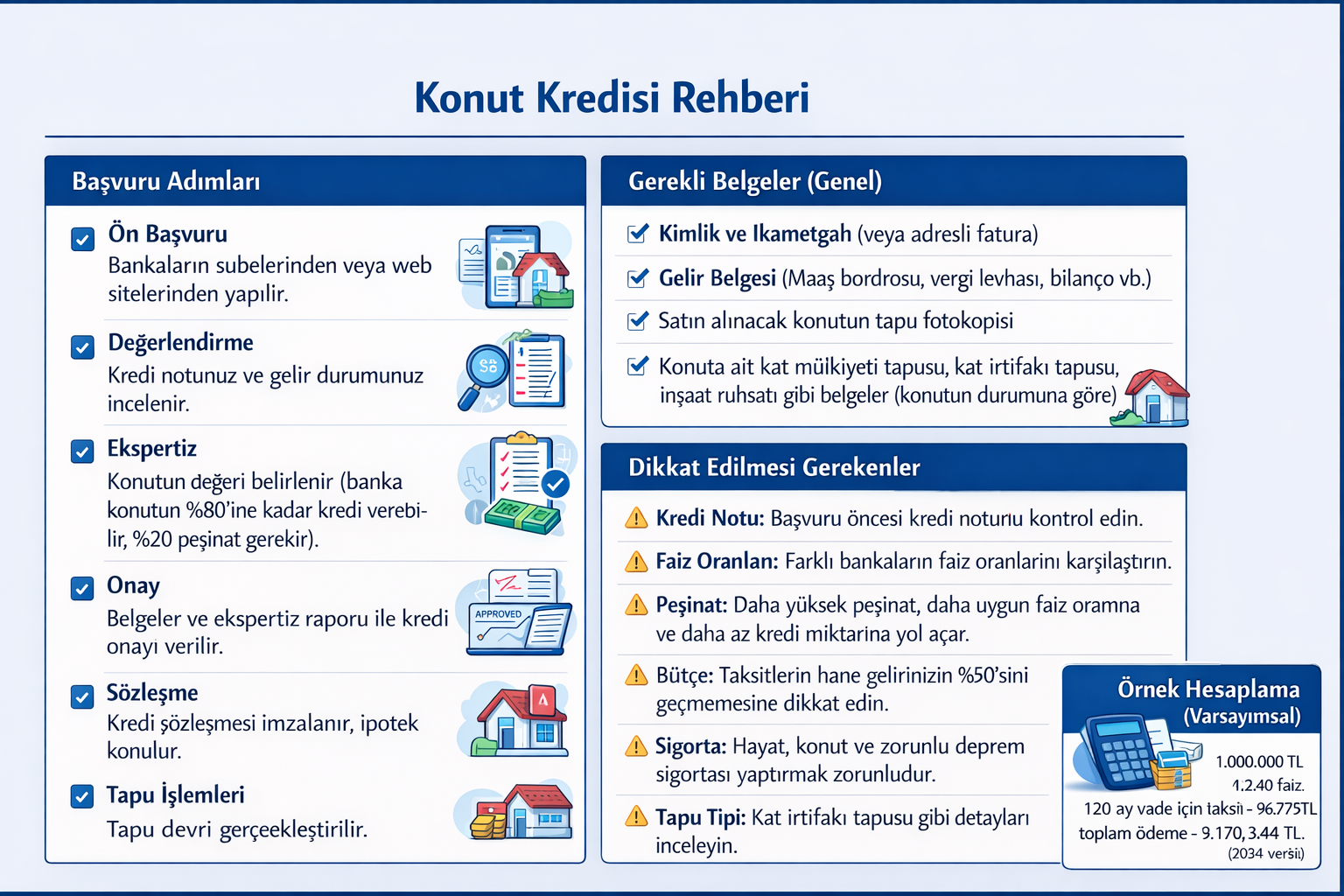 Konut kredisi rehberi 2026 - ev kredisi başvuru süreci adım adım infografik