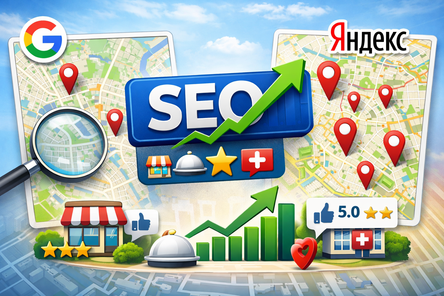 SEO на картах Google и Яндекс для локального продвижения бизнеса