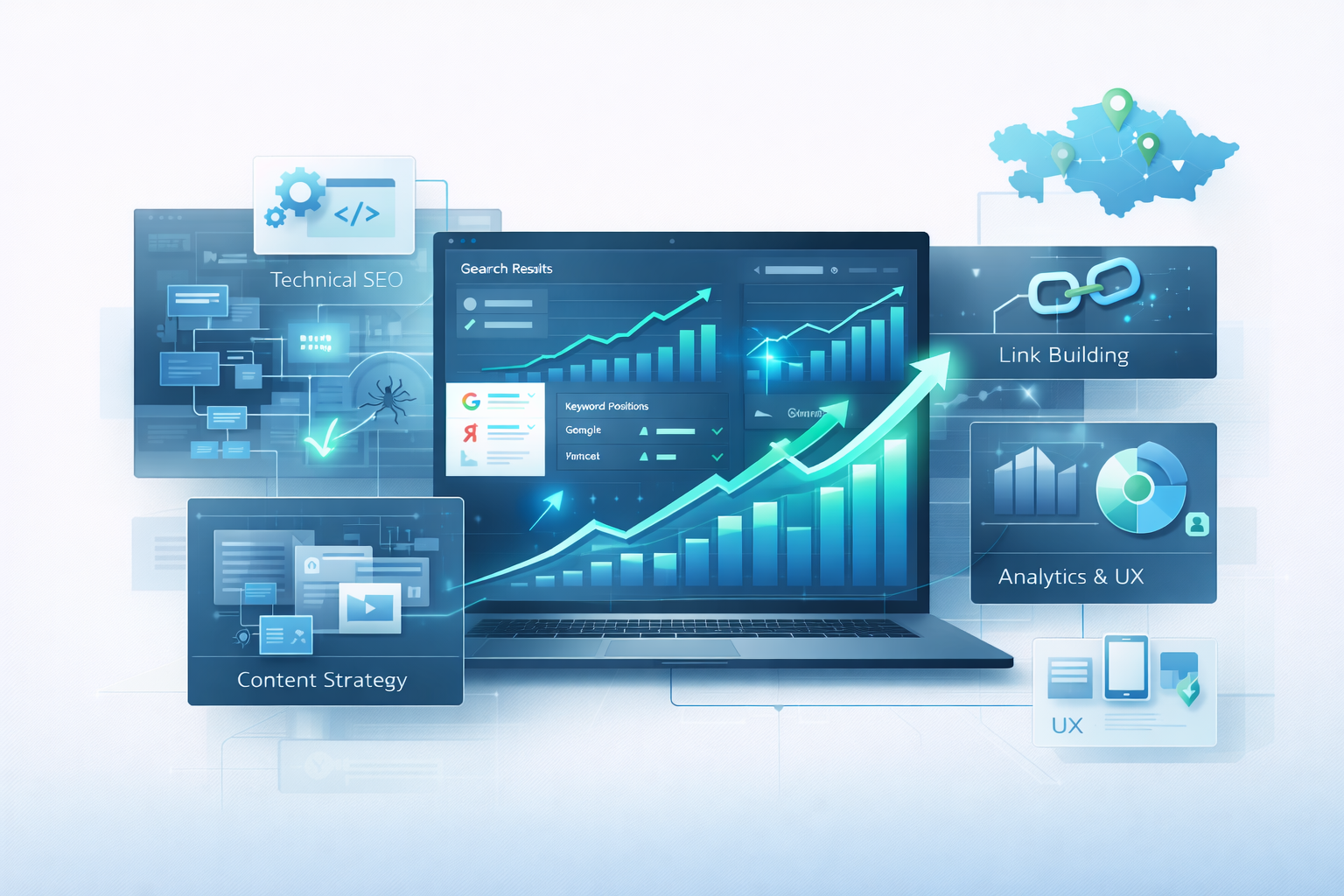 Комплексное SEO продвижение сайта — архитектура полного цикла SEO работ