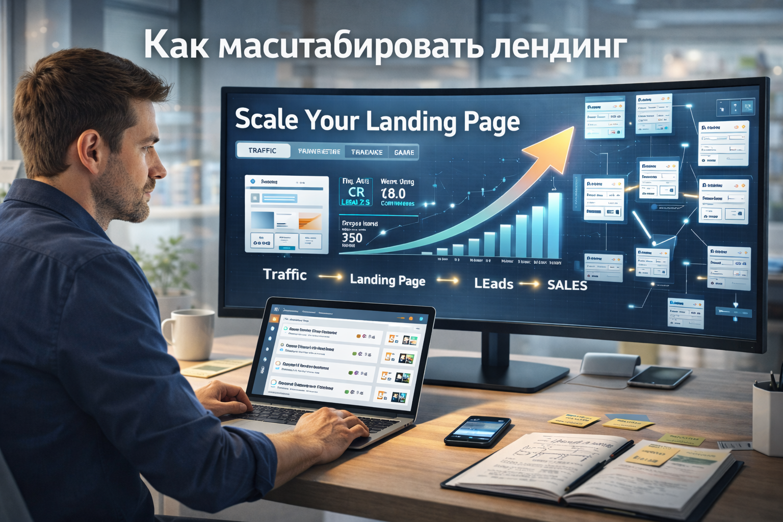 Как масштабировать лендинг: рост трафика, конверсии и лидов без потери эффективности
