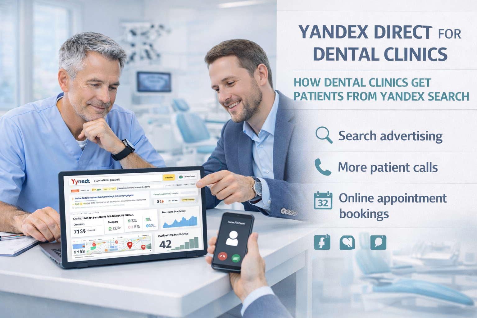Яндекс Директ для стоматологии — реклама стоматологической клиники в поиске Яндекса и привлечение пациентов