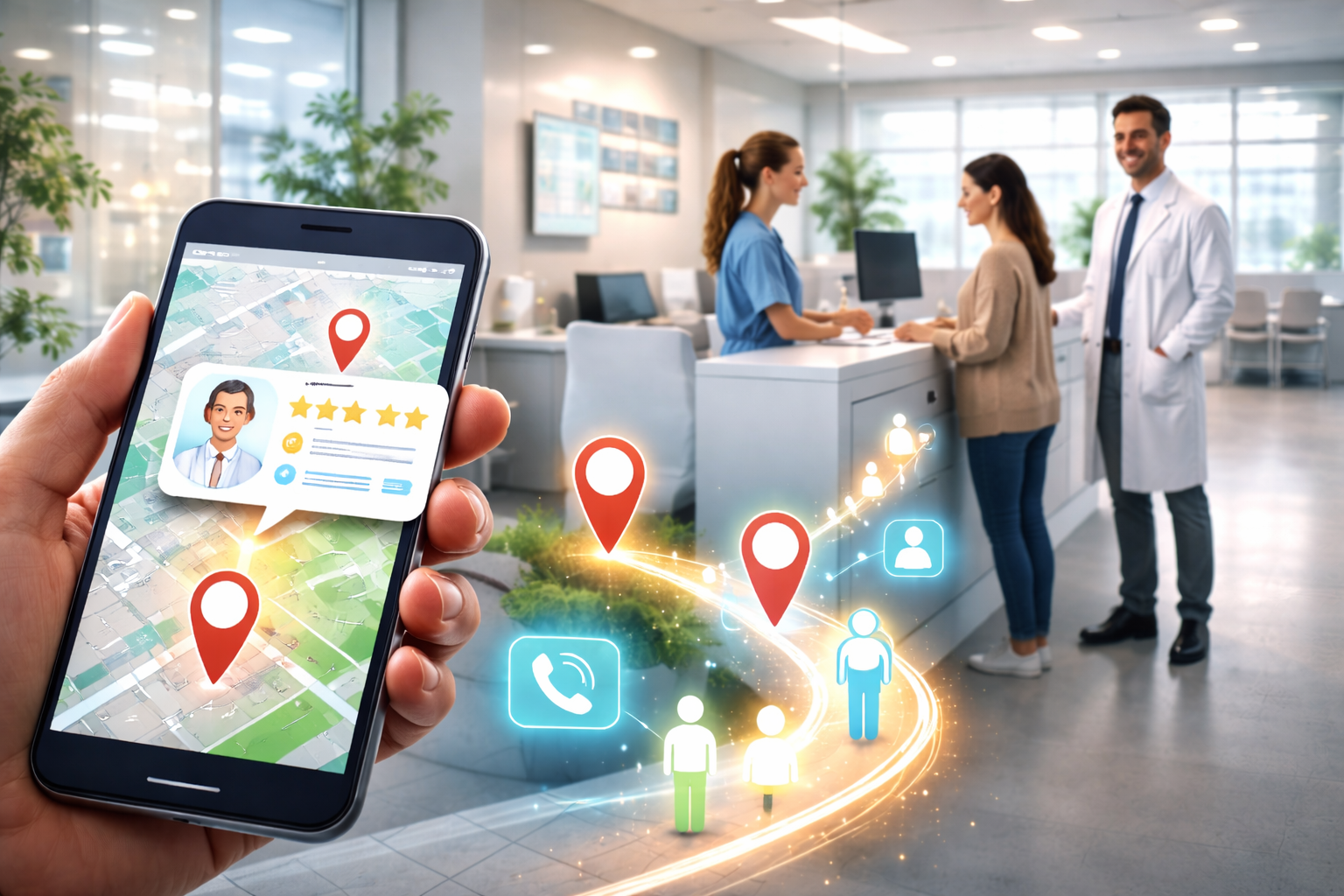 Локальное SEO клиники: карточка медицинского центра в картах, отзывы пациентов, страницы филиалов и онлайн-запись как единая система роста обращений