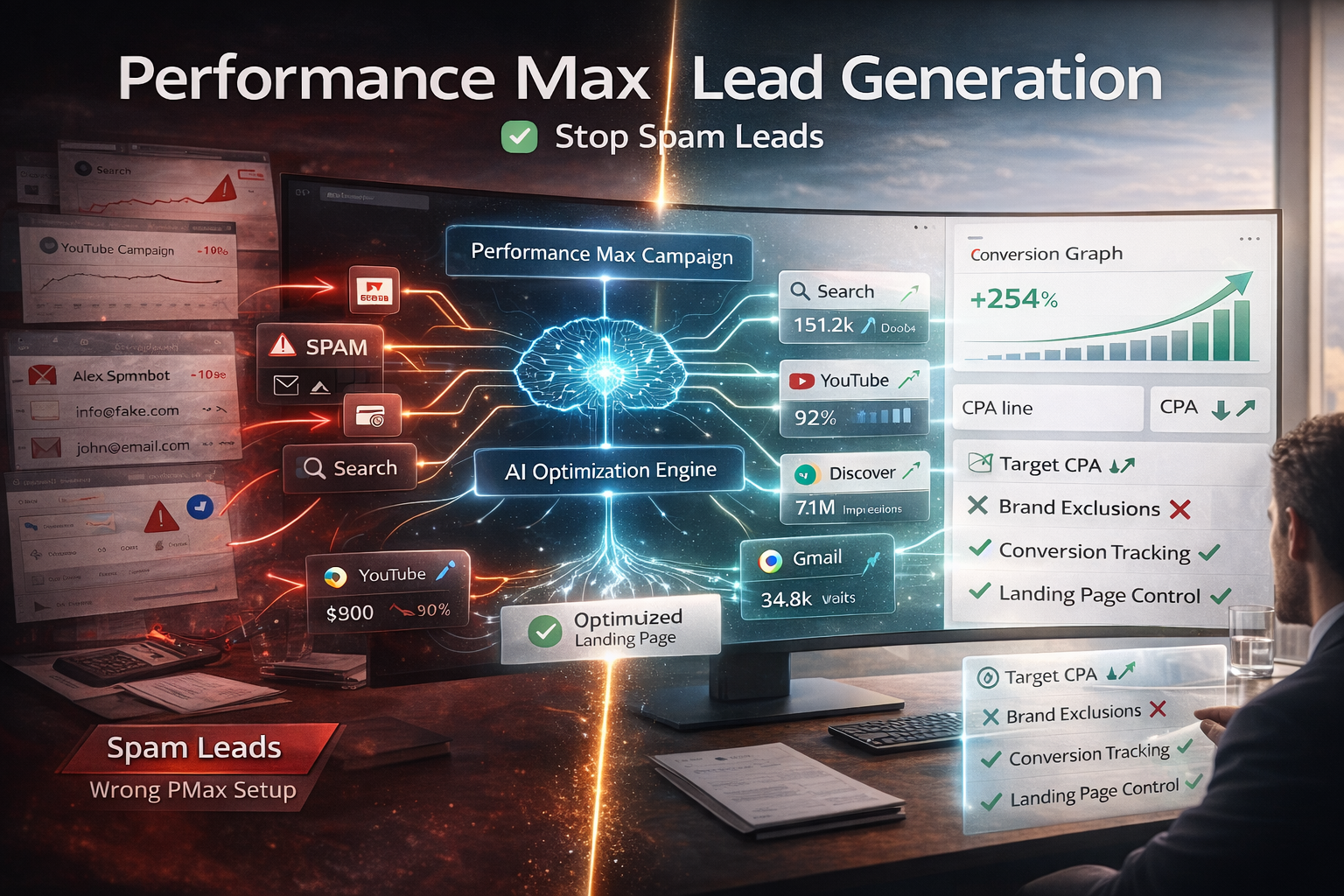 Performance Max для лидогенерации - схема настройки без спам-лидов и каннибализации Search