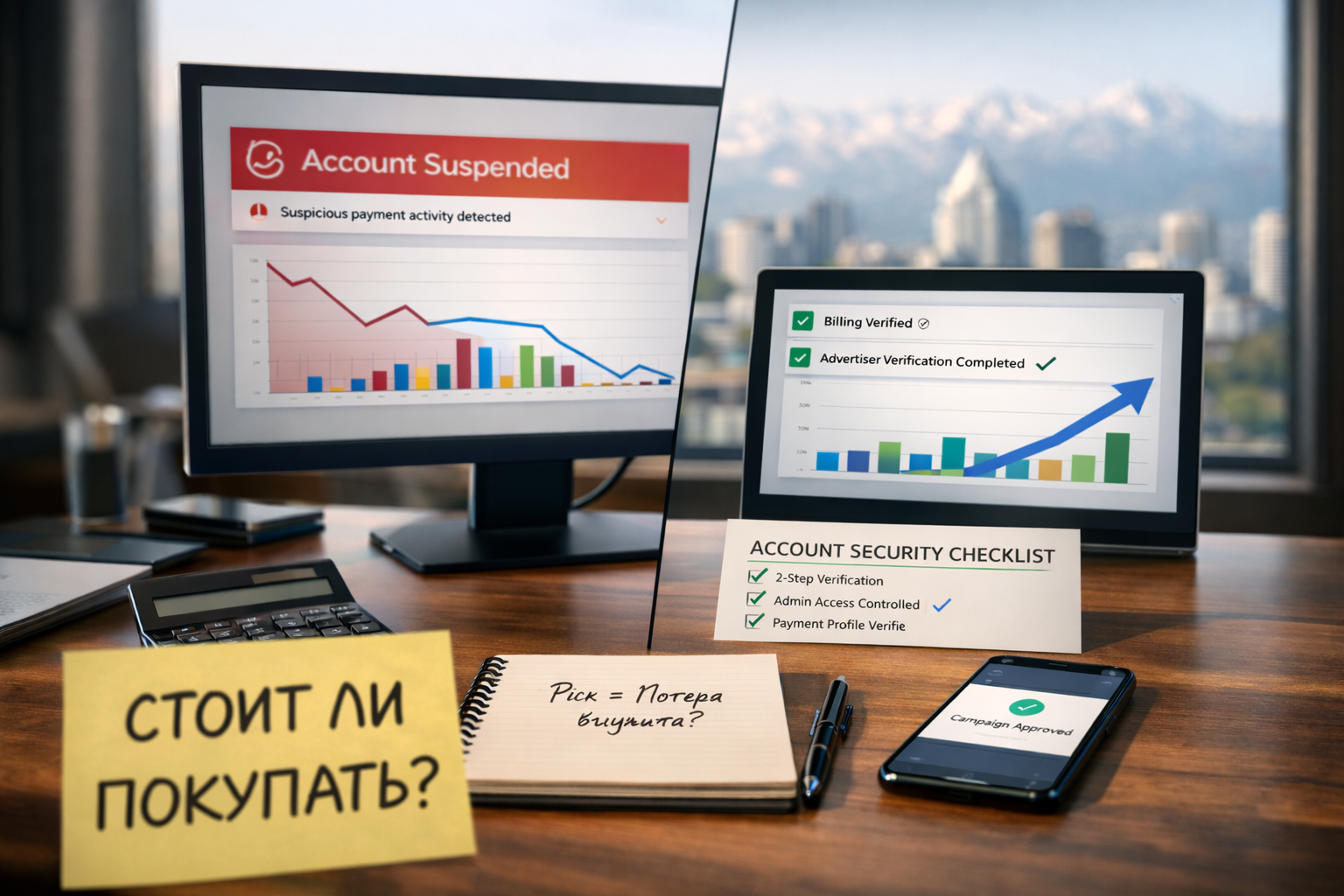 Купить аккаунт Google Ads — риски блокировки, цены и чек-лист безопасности перед покупкой