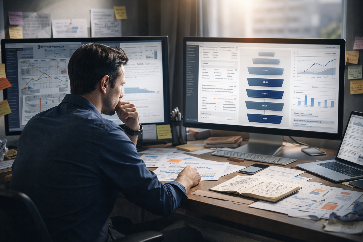 Маркетолог анализирует, как масштабировать лендинг через CRO, оффер, аналитику и рост заявок без потери прибыли